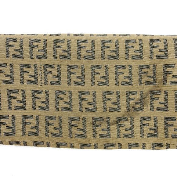 FENDI wallet Zukkino beige canvas �~ leather Authentic used - Picture 2 of 9